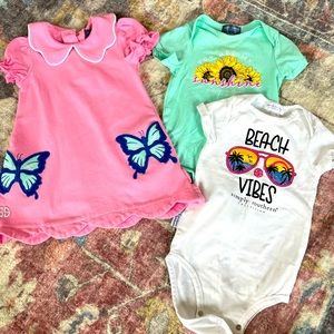 Simply Southern Baby Girls Dress and Bodysuits
